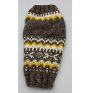 Cozy Knit Dog Sweater in Brown, Yellow & Cream EUC